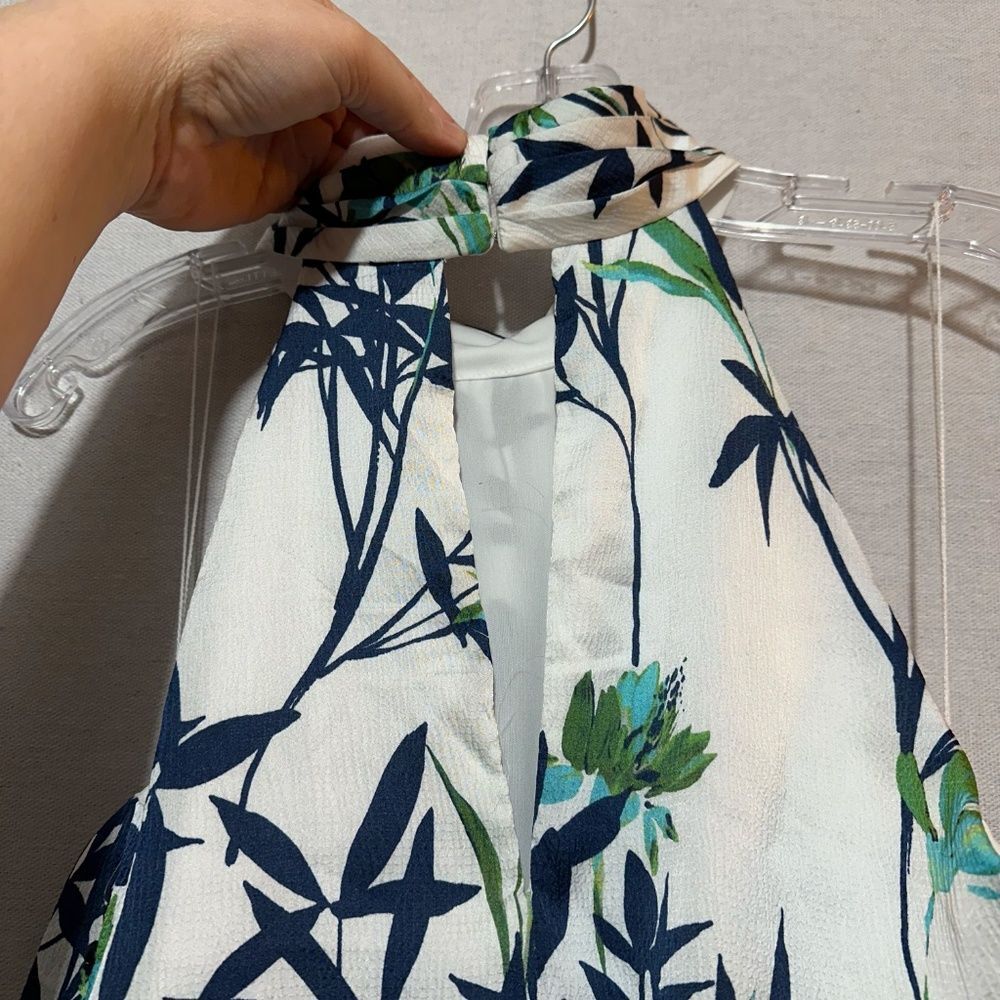 NWT Adrianna Papell Floral Print Crepe Blouson Halter Dress - size 6 - Picture 5 of 7